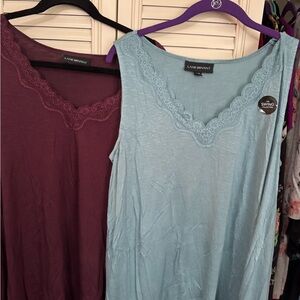 Lane Bryant Blue Sleeveless Tank Tops